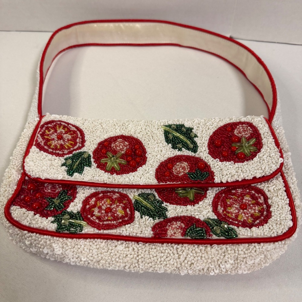 Beaded Tomato Bag Small White Red Tomato Girl Summer Aesthetic TikTok